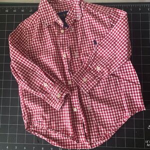 Ralph Lauren Red Boys button up shirt sz 2T